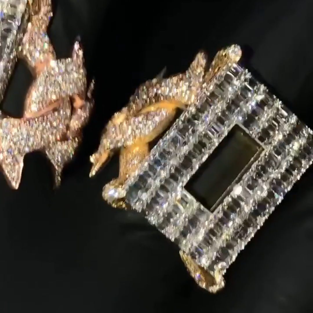 33ctw Cushion Cut Diamond I&O Shape Luxury Sterling Silver Plated Yellow Gold And Rose Gold Plated Men's Ring