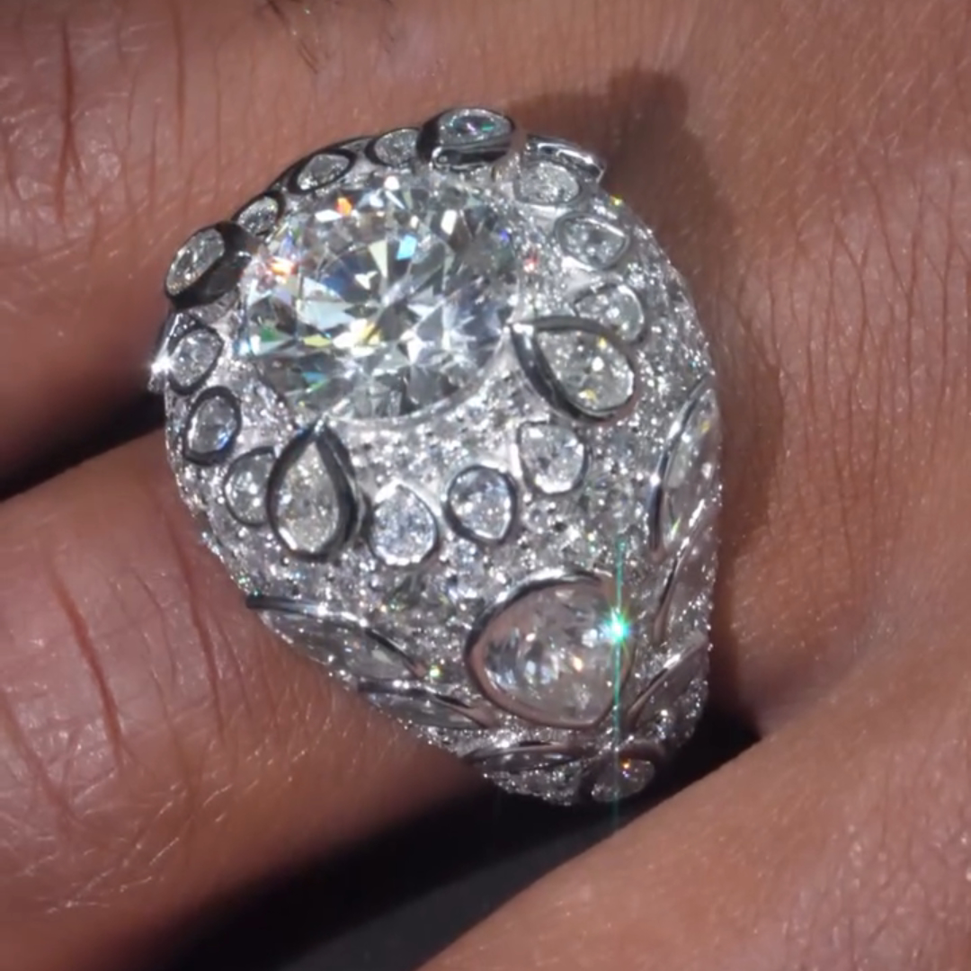 18ct Round Cut Zircon Luxury Sterling Silver Handmade Men's Ring