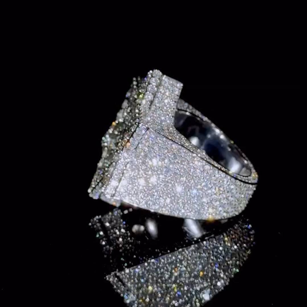 26ct Zircon Inlaid Six-pointed Star Design Sterling Silver Handmade Ring