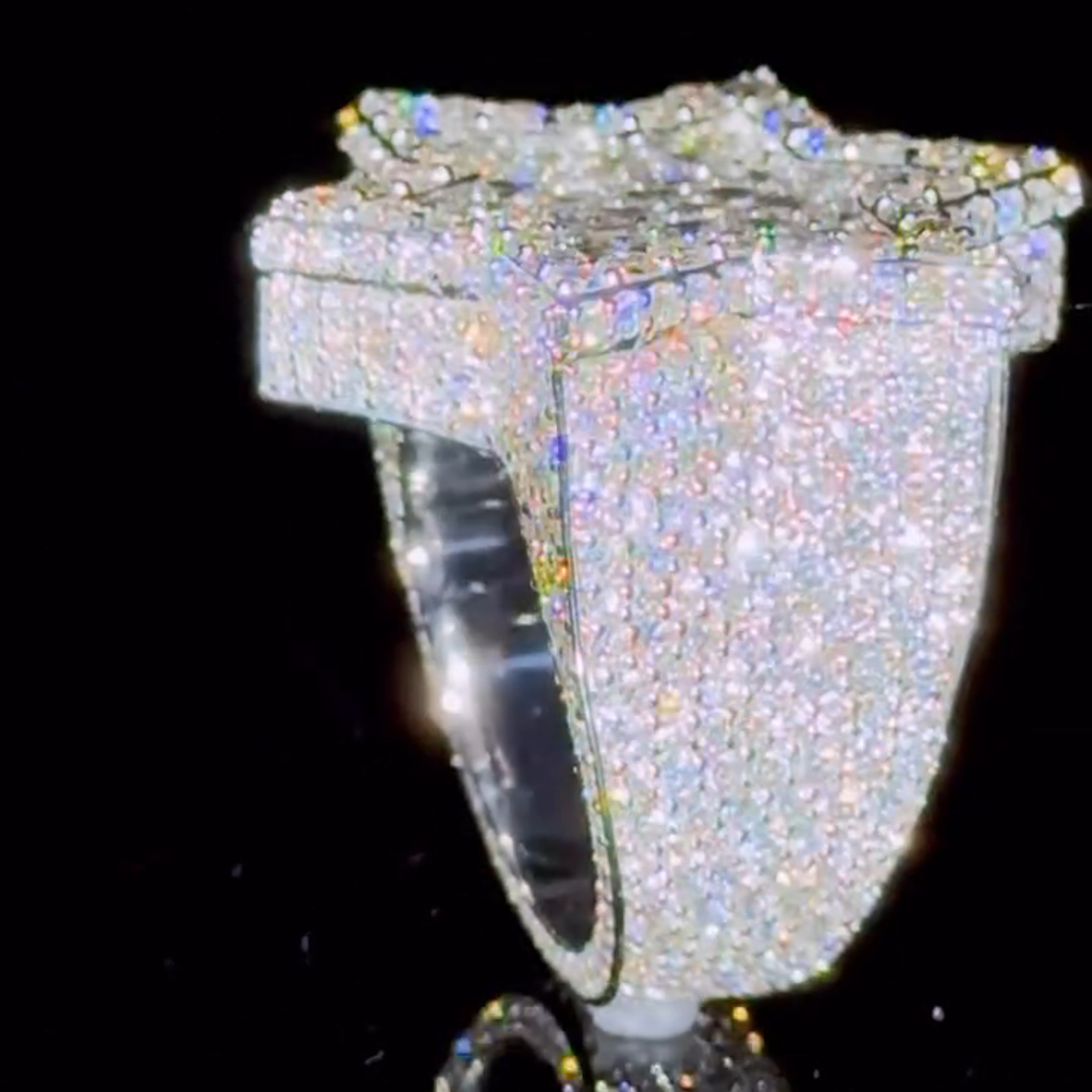 26ct Zircon Inlaid Six-pointed Star Design Sterling Silver Handmade Ring