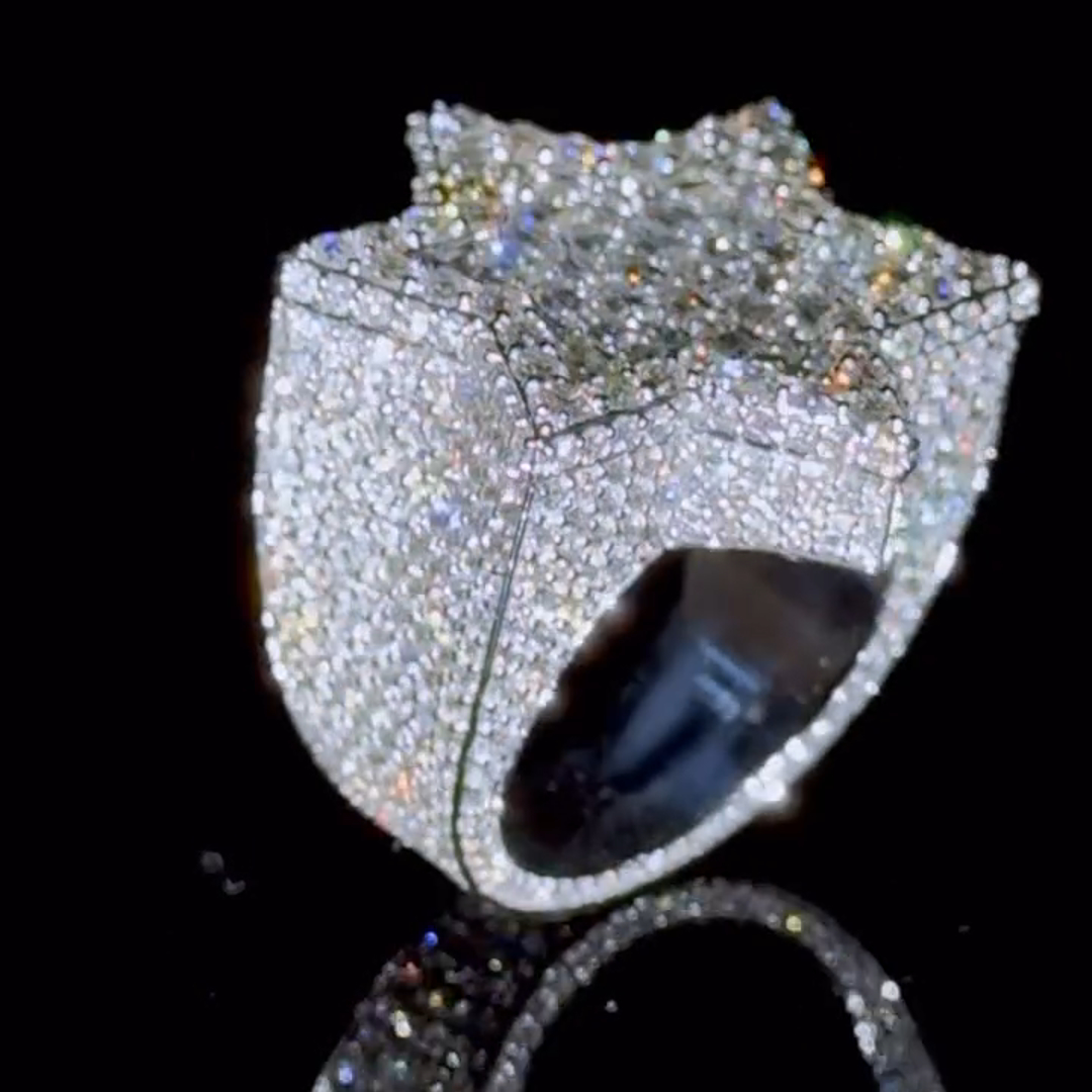 26ct Zircon Inlaid Six-pointed Star Design Sterling Silver Handmade Ring