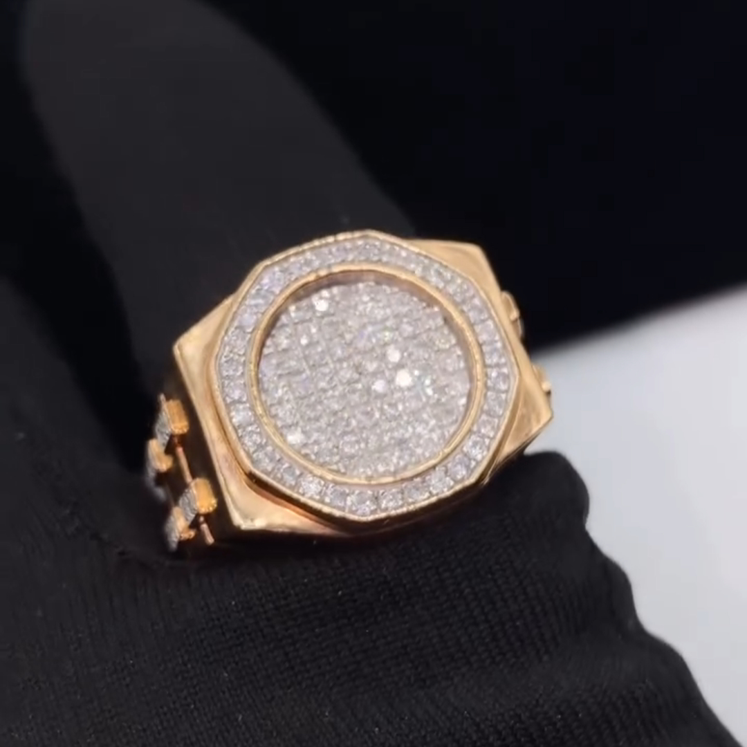 20ct Diamond Inlaid Sterling Silver Plated Rose Gold Handmade Ring