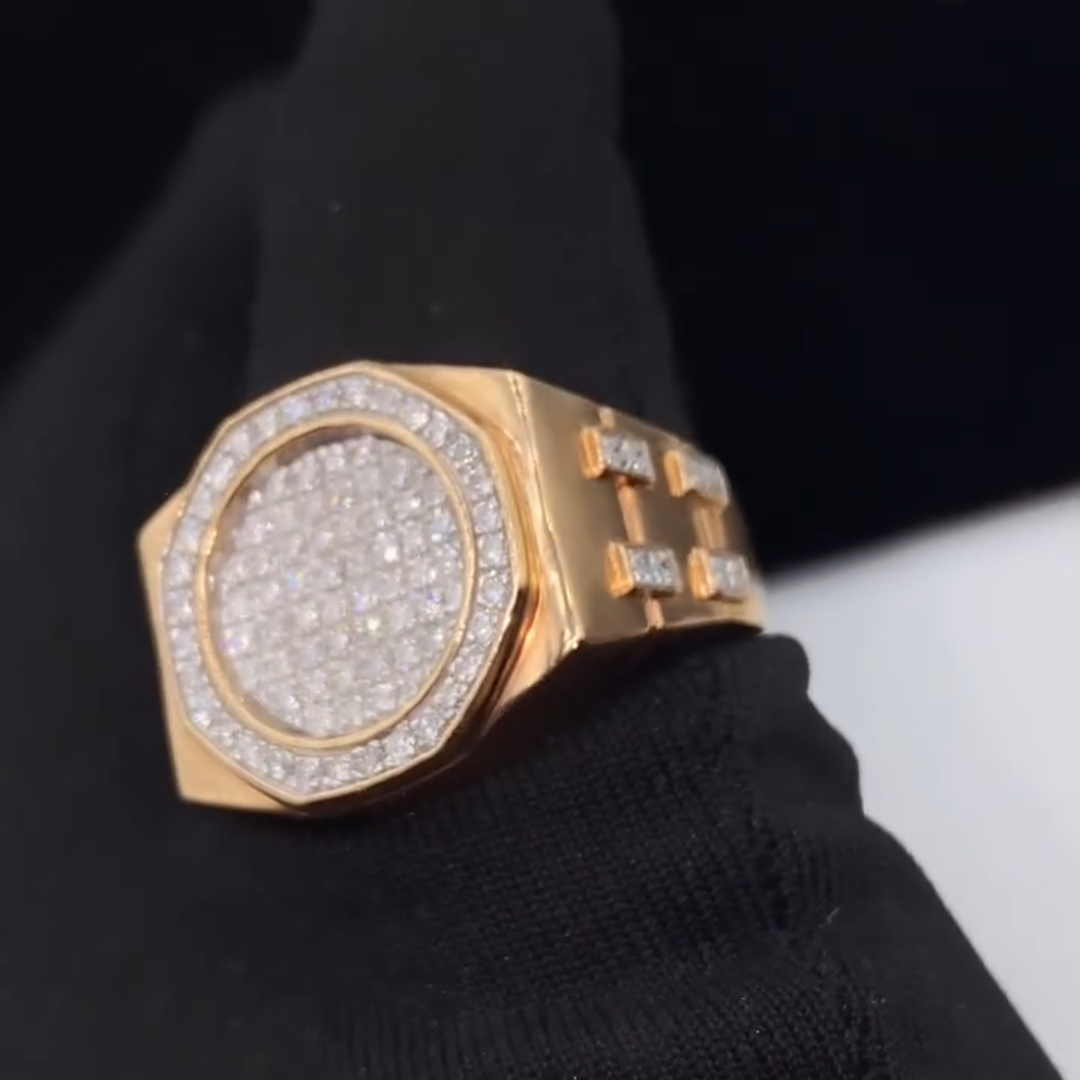 20ct Diamond Inlaid Sterling Silver Plated Rose Gold Handmade Ring