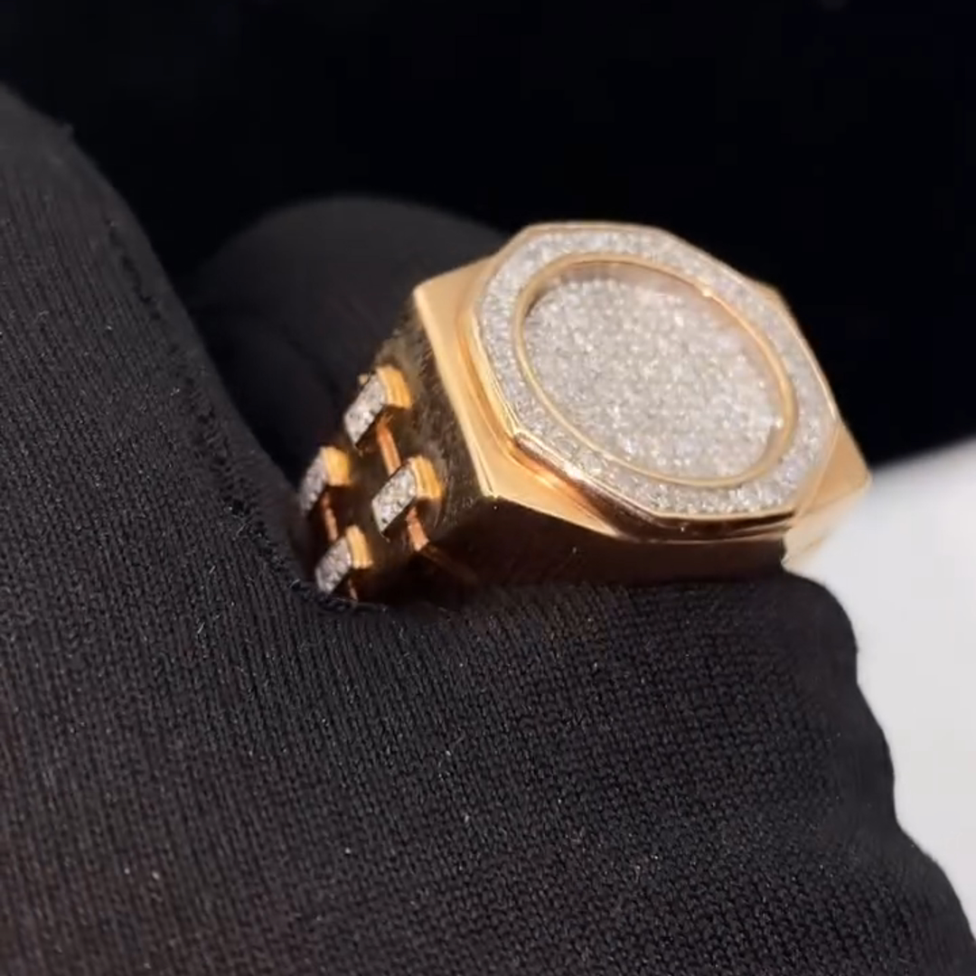 20ct Diamond Inlaid Sterling Silver Plated Rose Gold Handmade Ring