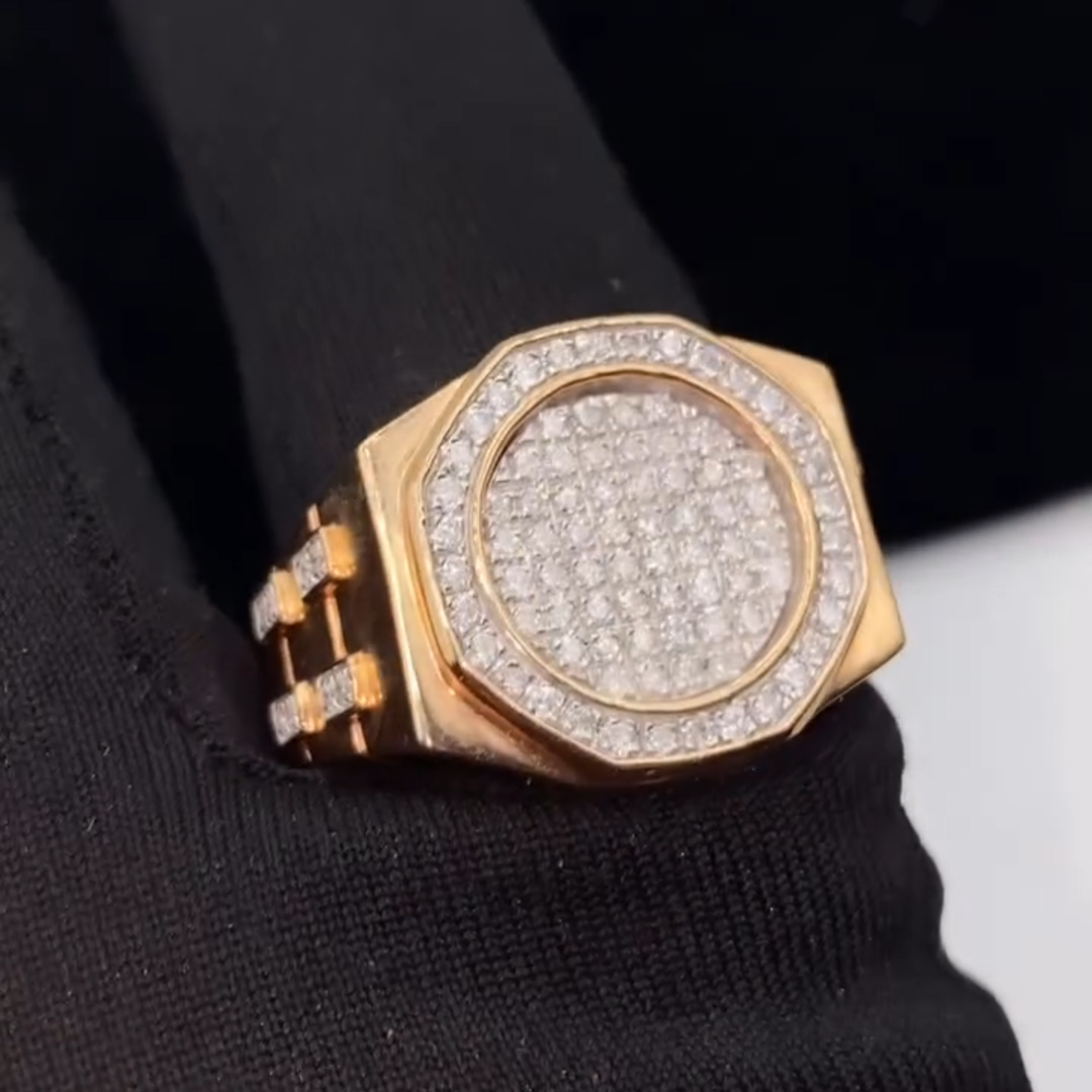 20ct Diamond Inlaid Sterling Silver Plated Rose Gold Handmade Ring