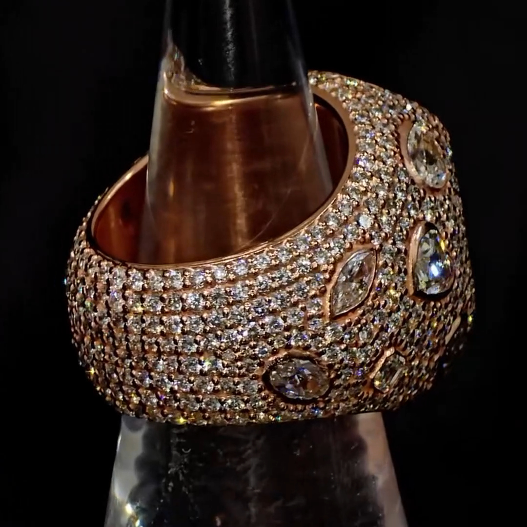36ct Oval-cut Zircon Sterling Silver And Rose Gold Plated Handmade Ring