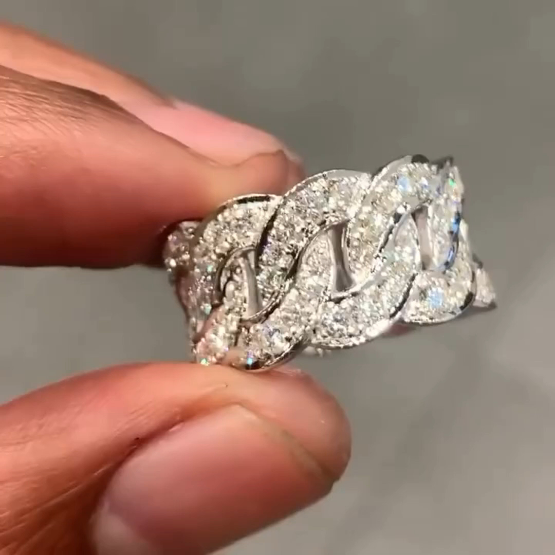 18ct Cushion Cut Diamond Sterling Silver Handmade Ring