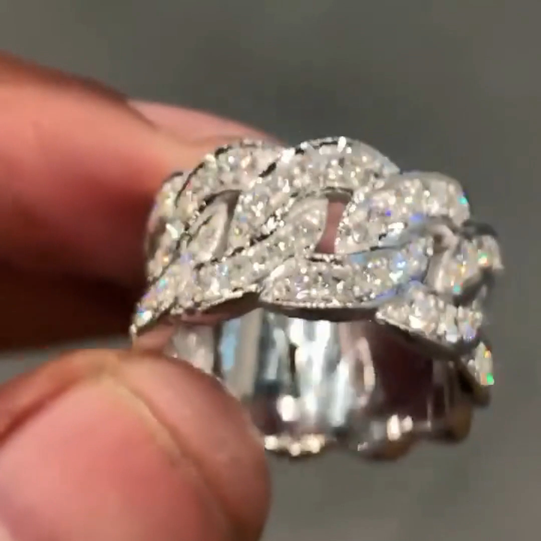 18ct Cushion Cut Diamond Sterling Silver Handmade Ring