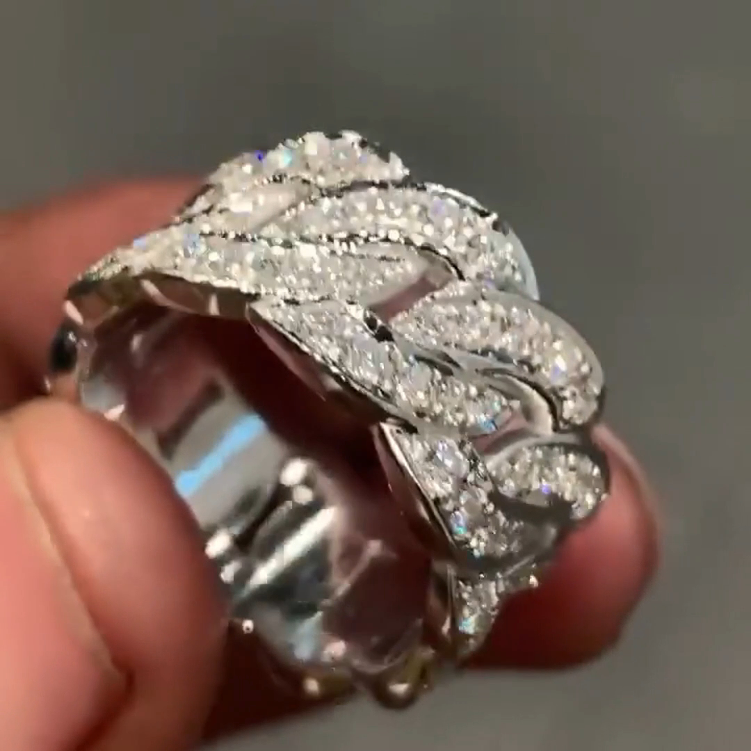 18ct Cushion Cut Diamond Sterling Silver Handmade Ring