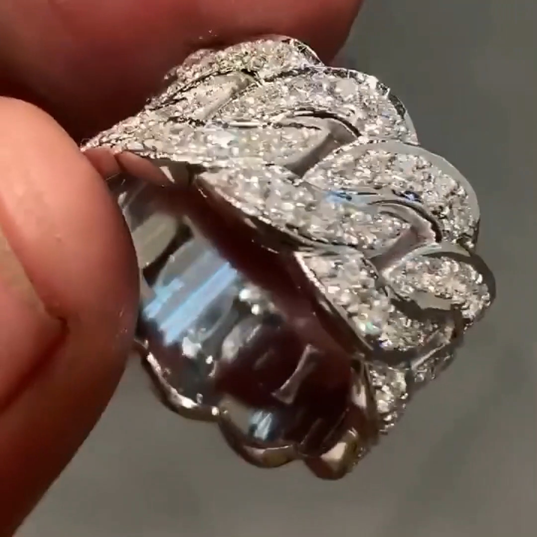 18ct Cushion Cut Diamond Sterling Silver Handmade Ring