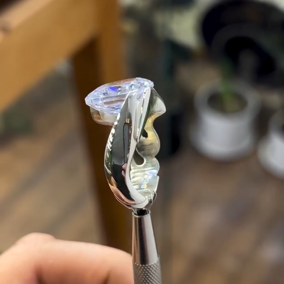 6ct Cushion Cut Zircon Classic Luxury Sterling Silver Handmade Ring