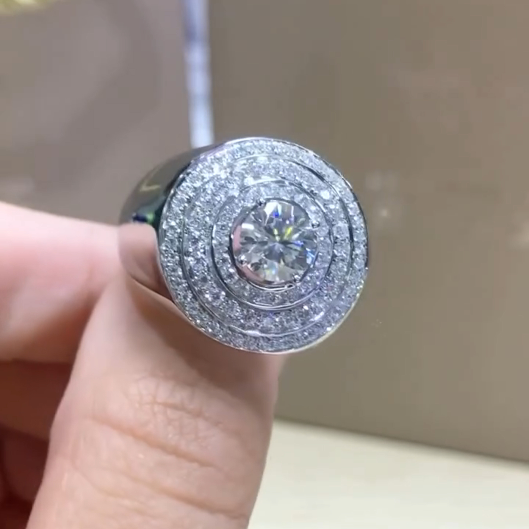 18ct Round Cut Diamond Luxury Sterling Silver Handmade Ring