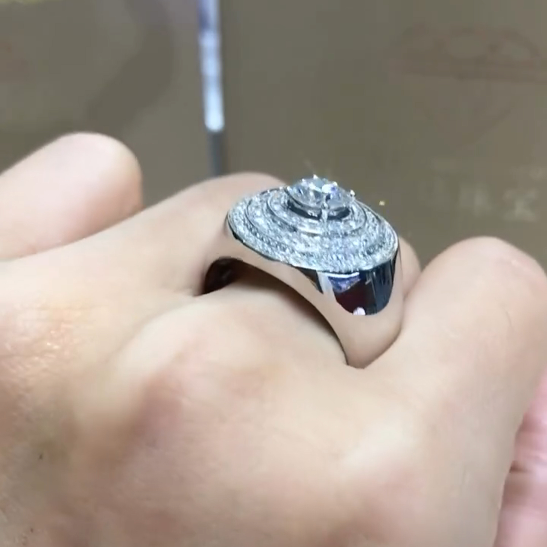 18ct Round Cut Diamond Luxury Sterling Silver Handmade Ring