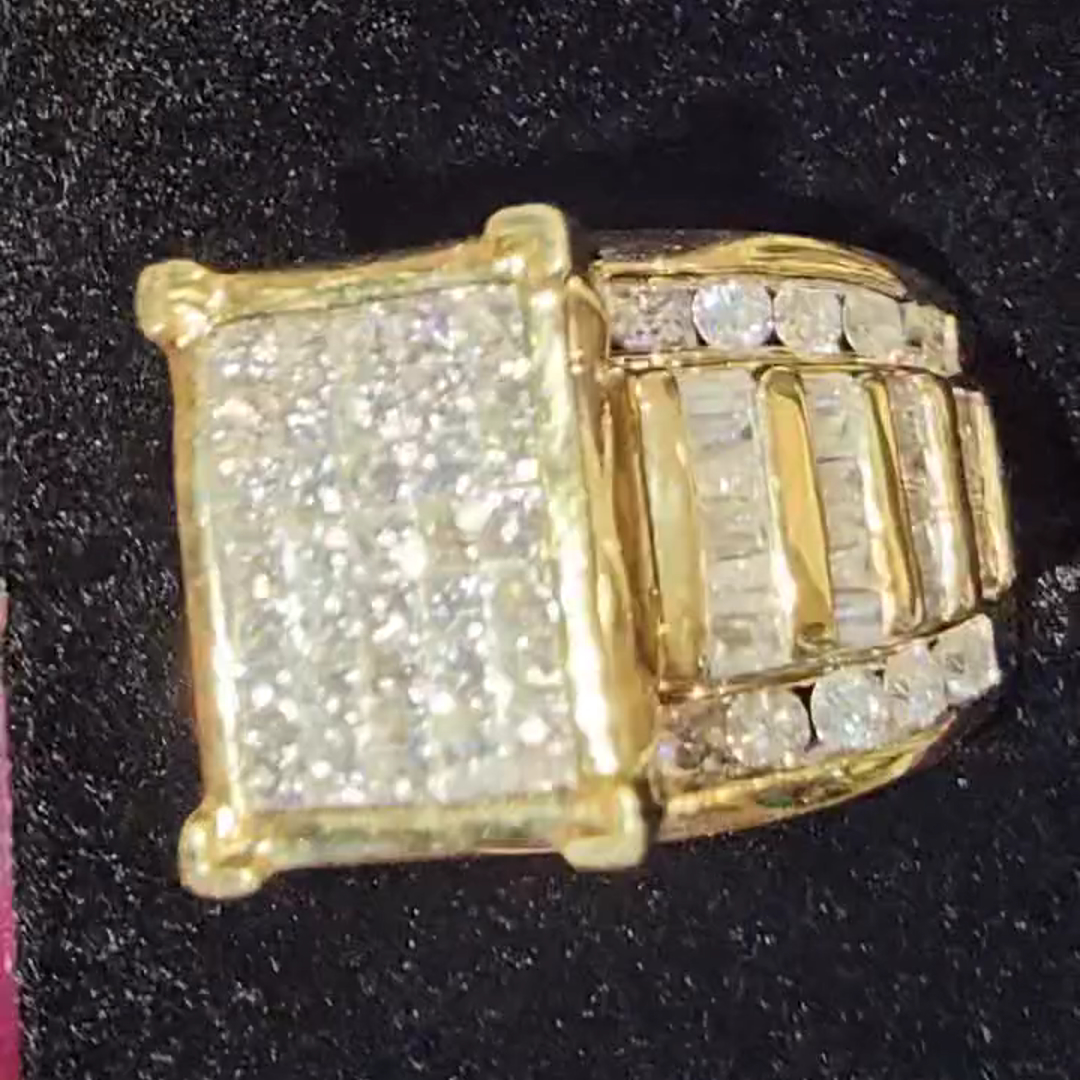 36ct Cushion Cut Diamond Luxury Sterling Silver Plated Gold Handmade Ring