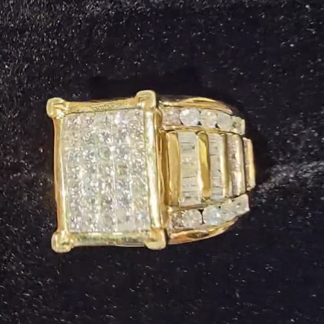 36ct Cushion Cut Diamond Luxury Sterling Silver Plated Gold Handmade Ring