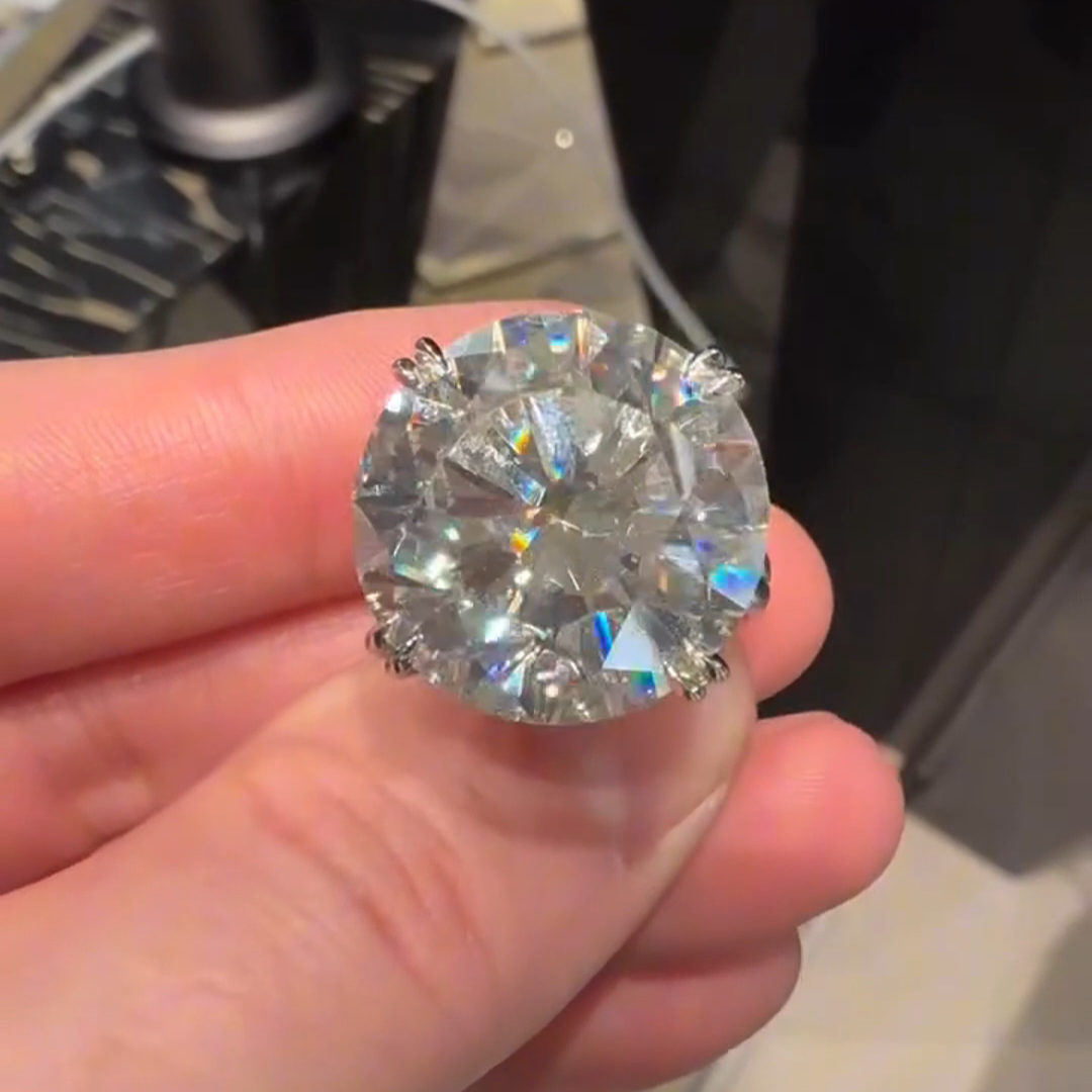 12ct Round Cut Diamond Handmade Sterling Silver Ring