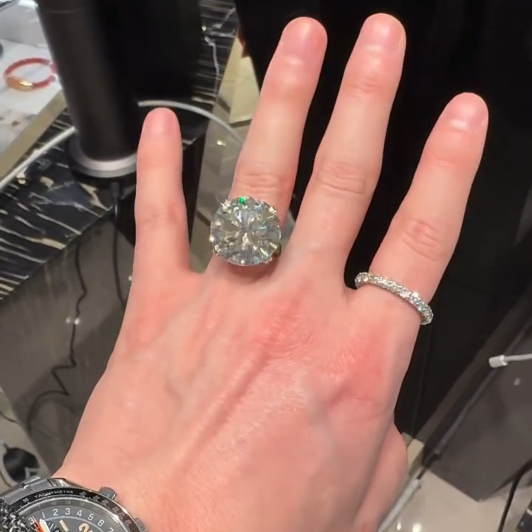 12ct Round Cut Diamond Handmade Sterling Silver Ring