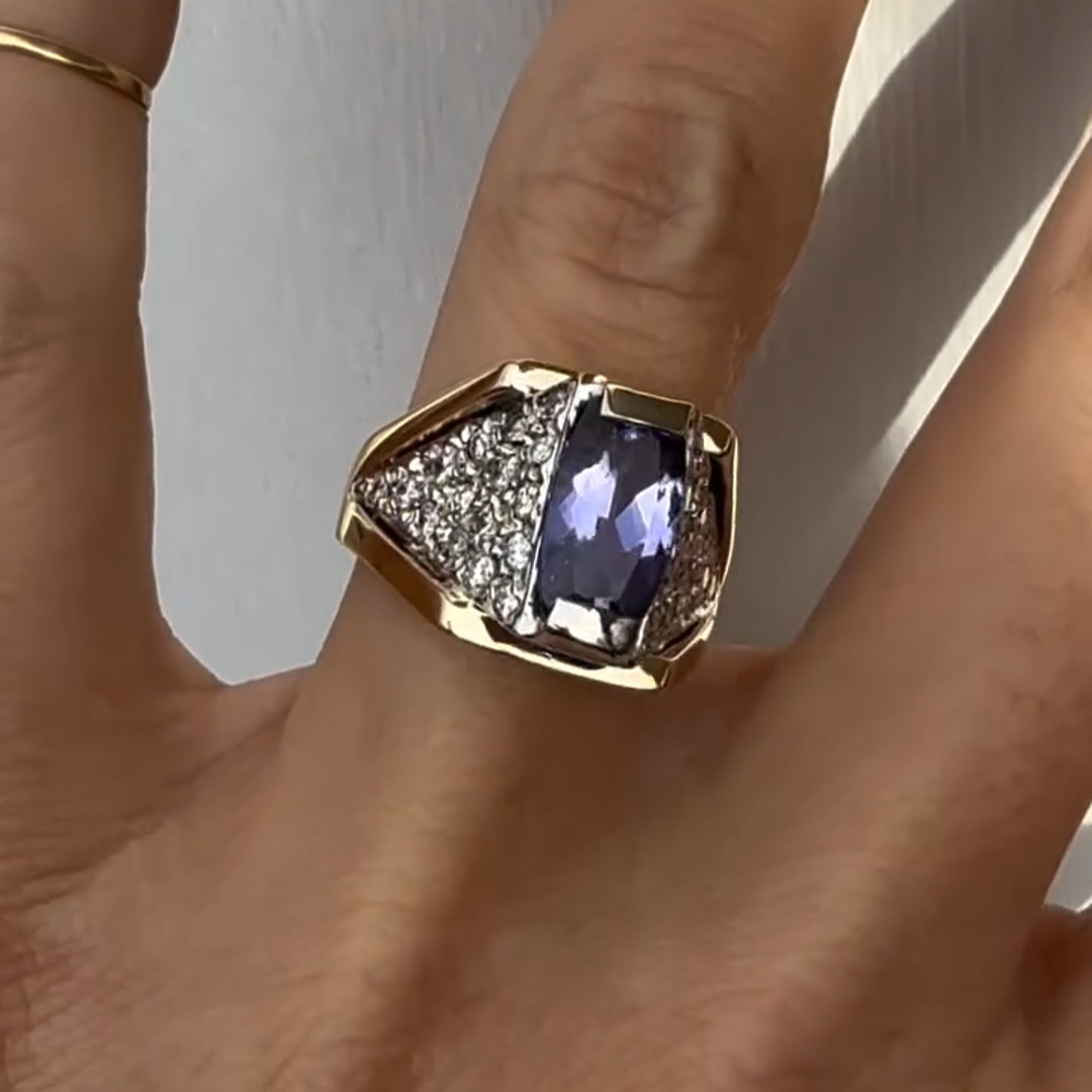 5ct Cushion Cut Amethyst Handmade Sterling Silver Plated Rose Gold Ring