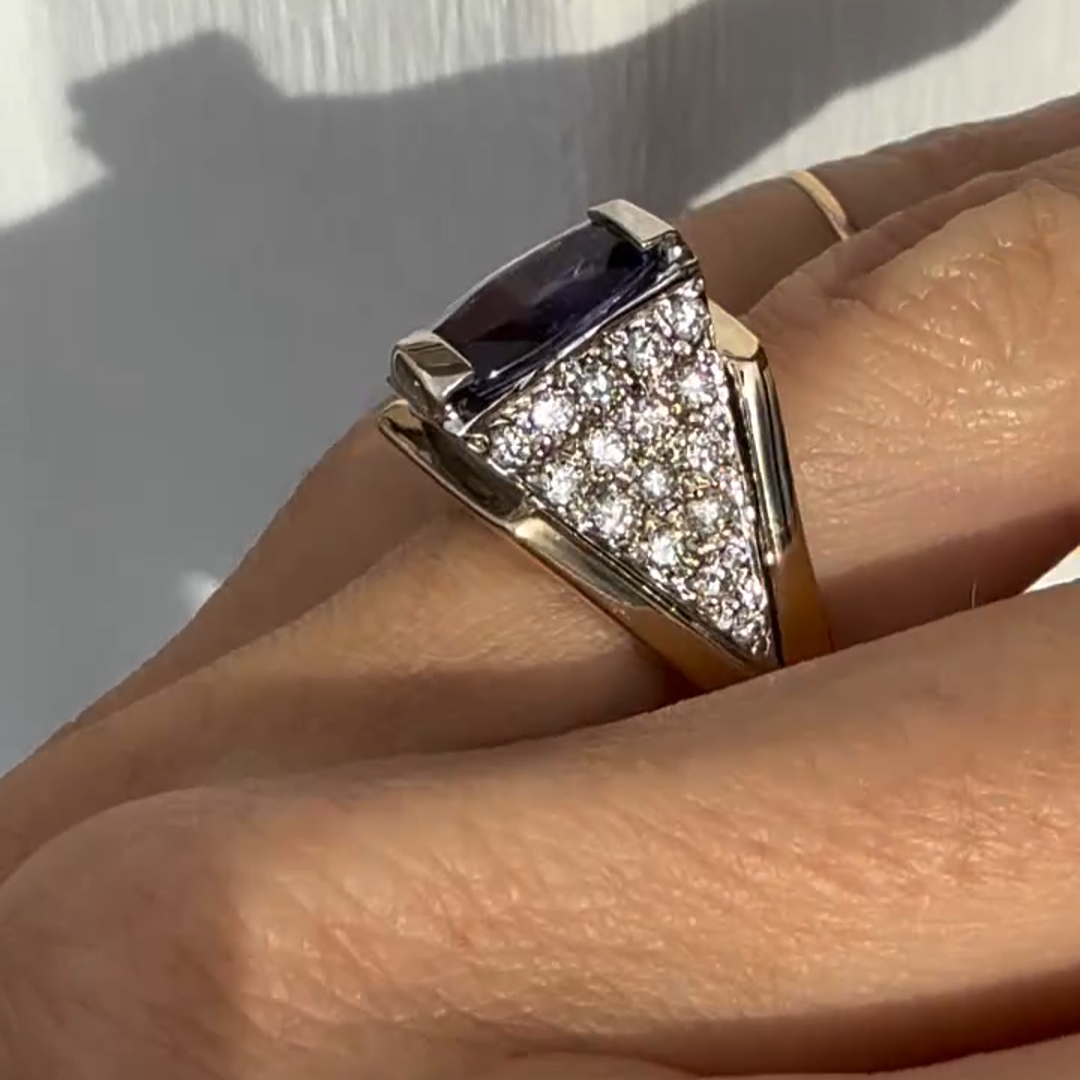 5ct Cushion Cut Amethyst Handmade Sterling Silver Plated Rose Gold Ring