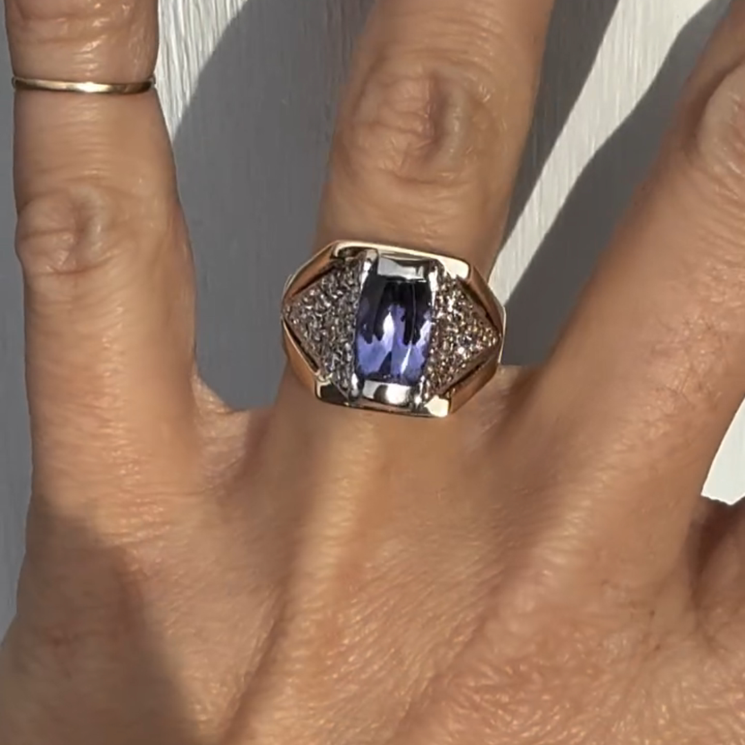 5ct Cushion Cut Amethyst Handmade Sterling Silver Plated Rose Gold Ring