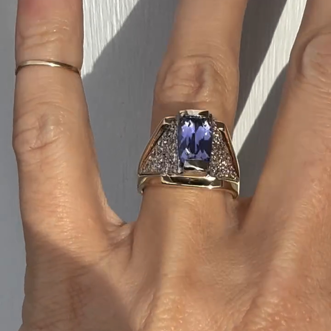 5ct Cushion Cut Amethyst Handmade Sterling Silver Plated Rose Gold Ring