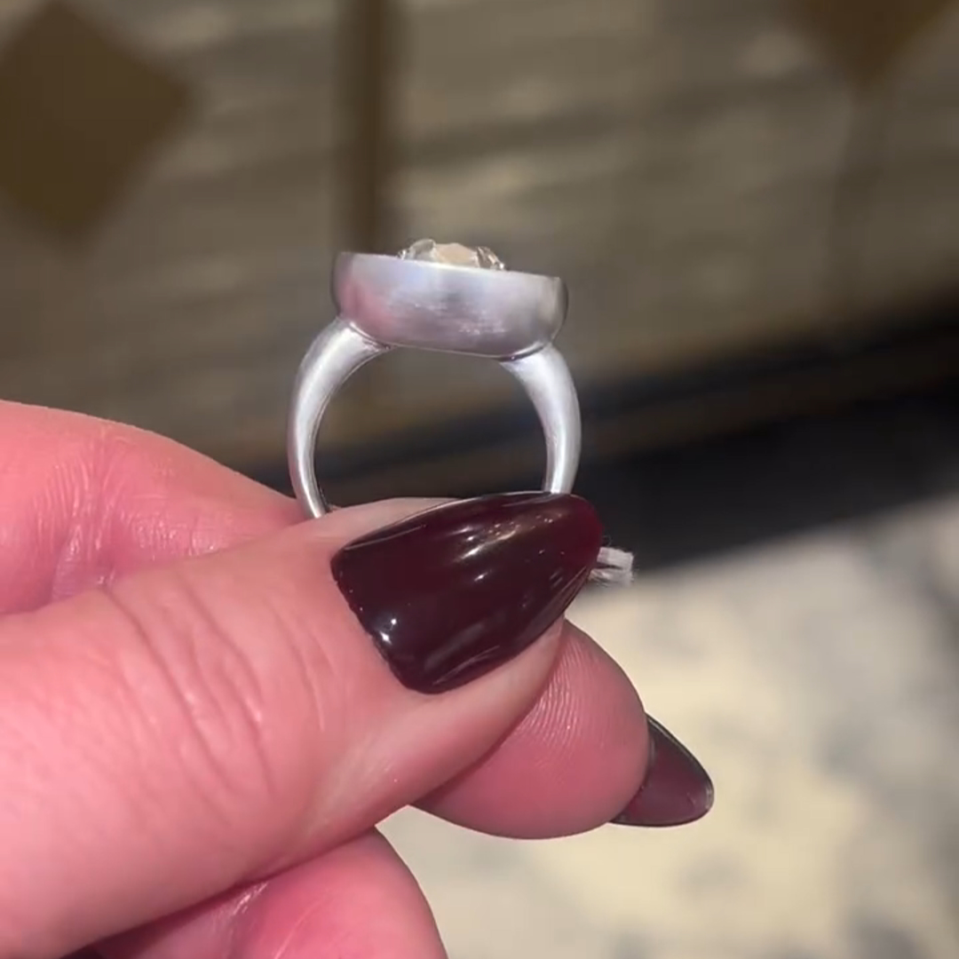 3ct Cushion Cut Zircon Handmade Sterling Silver Ring