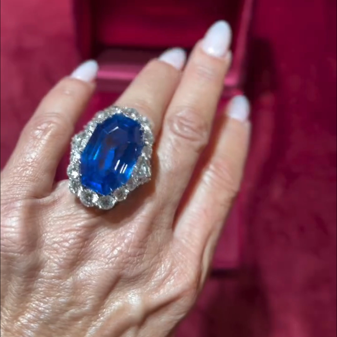 8ct Cushion Cut Sapphire Sterling Silver Handmade Ring