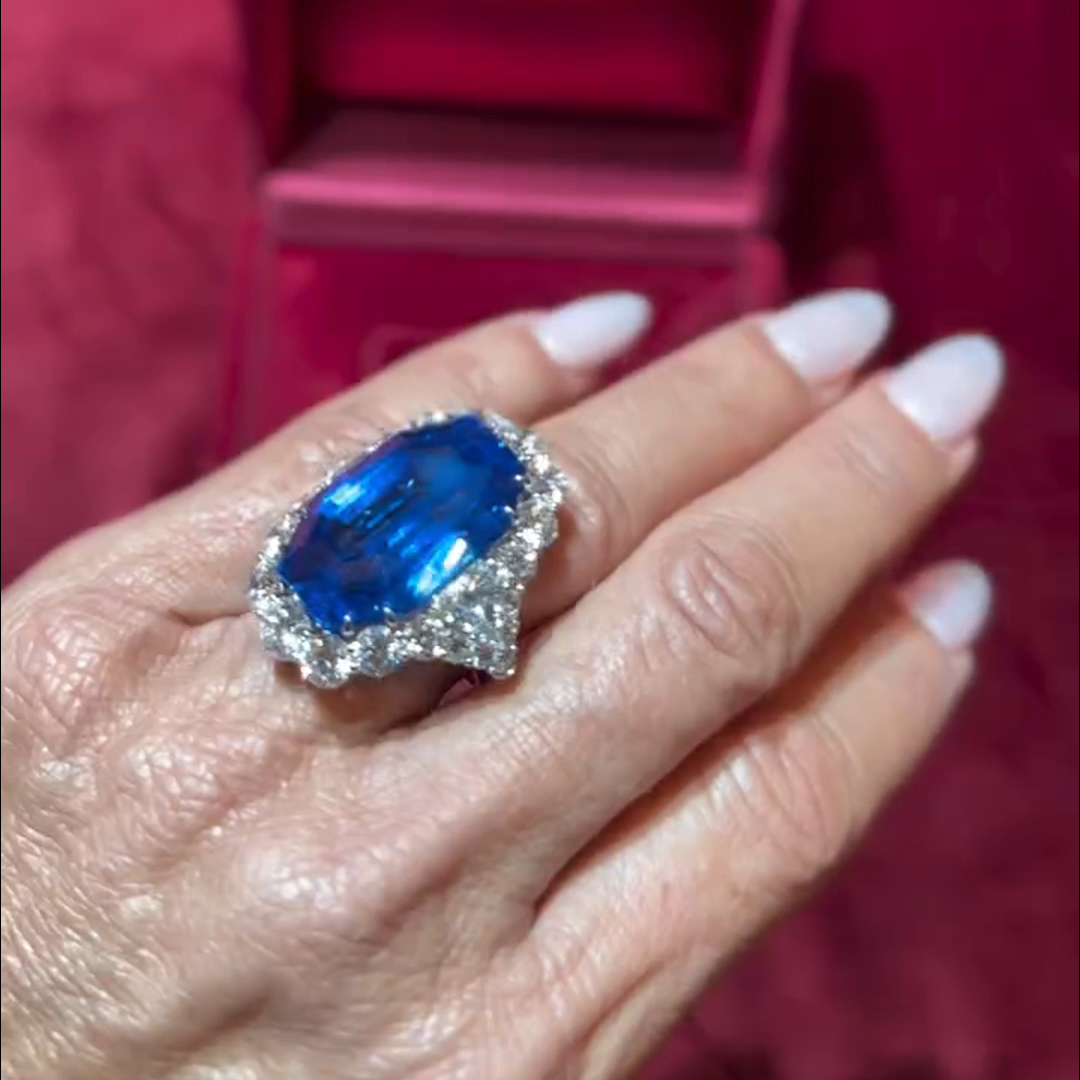 8ct Cushion Cut Sapphire Sterling Silver Handmade Ring