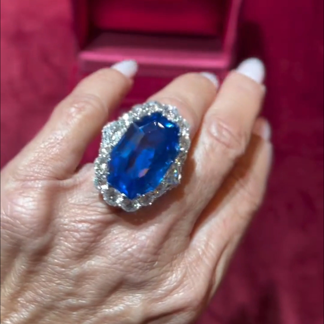 8ct Cushion Cut Sapphire Sterling Silver Handmade Ring