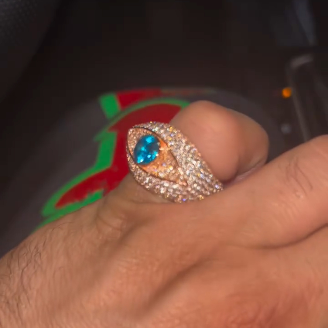 5ct round cut sapphire sterling silver plated rose gold handmade ring