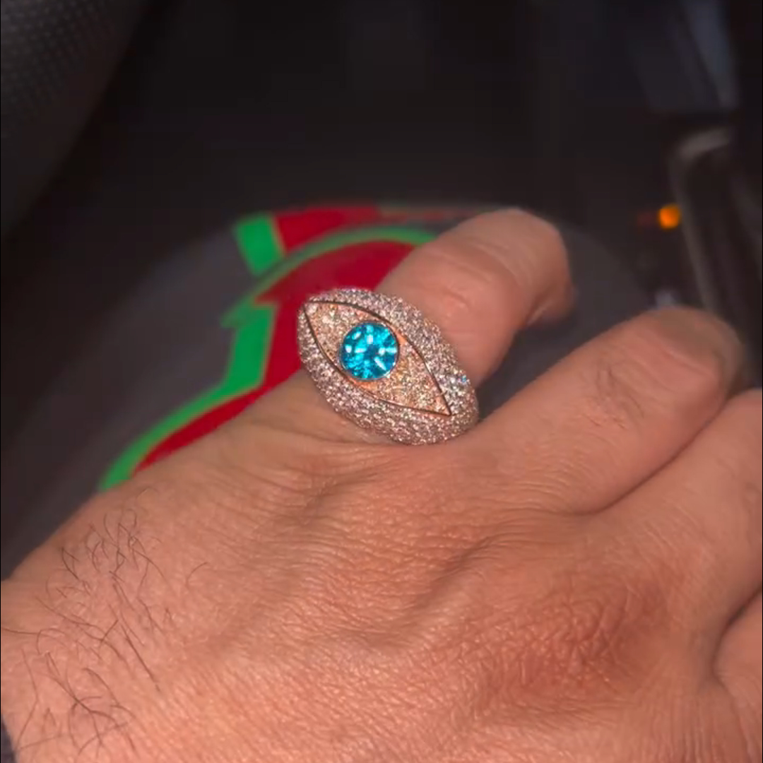 5ct round cut sapphire sterling silver plated rose gold handmade ring