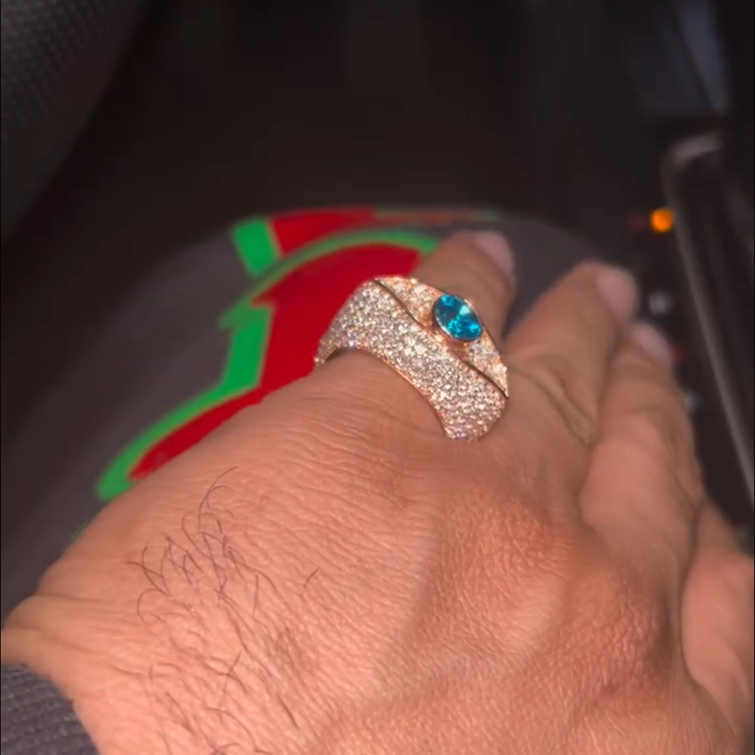 5ct round cut sapphire sterling silver plated rose gold handmade ring