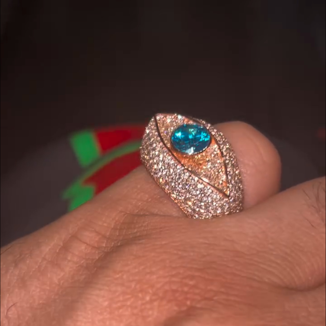 5ct round cut sapphire sterling silver plated rose gold handmade ring