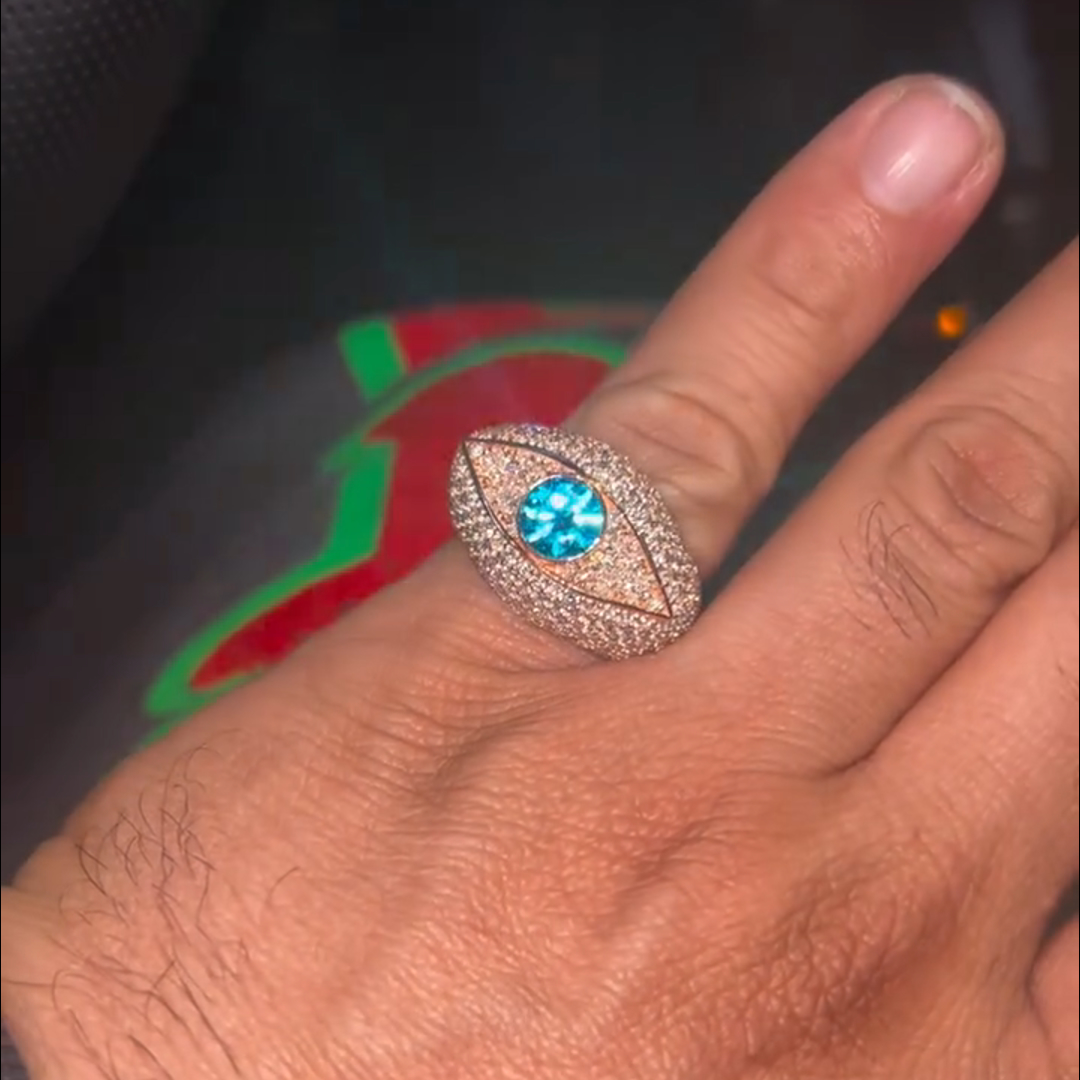 5ct round cut sapphire sterling silver plated rose gold handmade ring