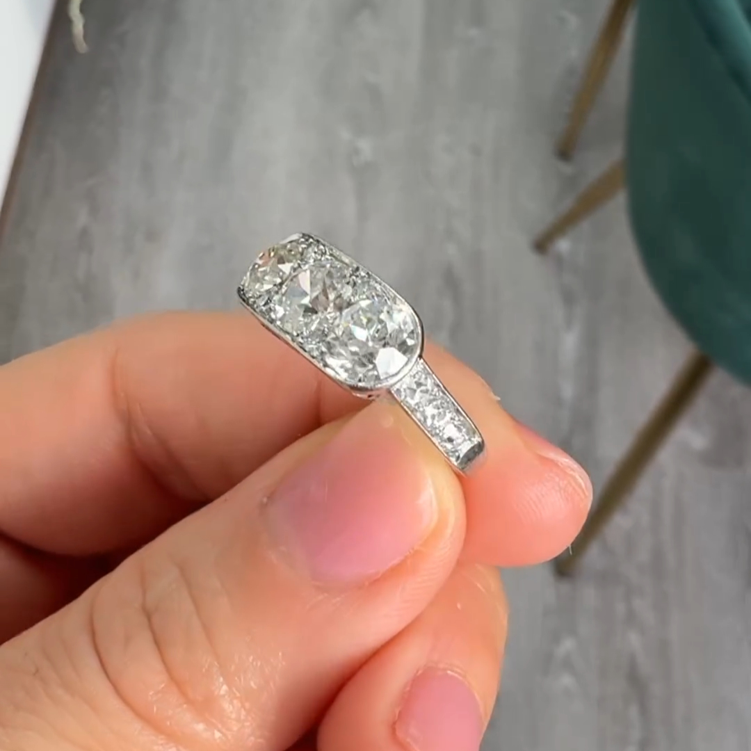 5ct round cut diamond sterling silver handmade ring