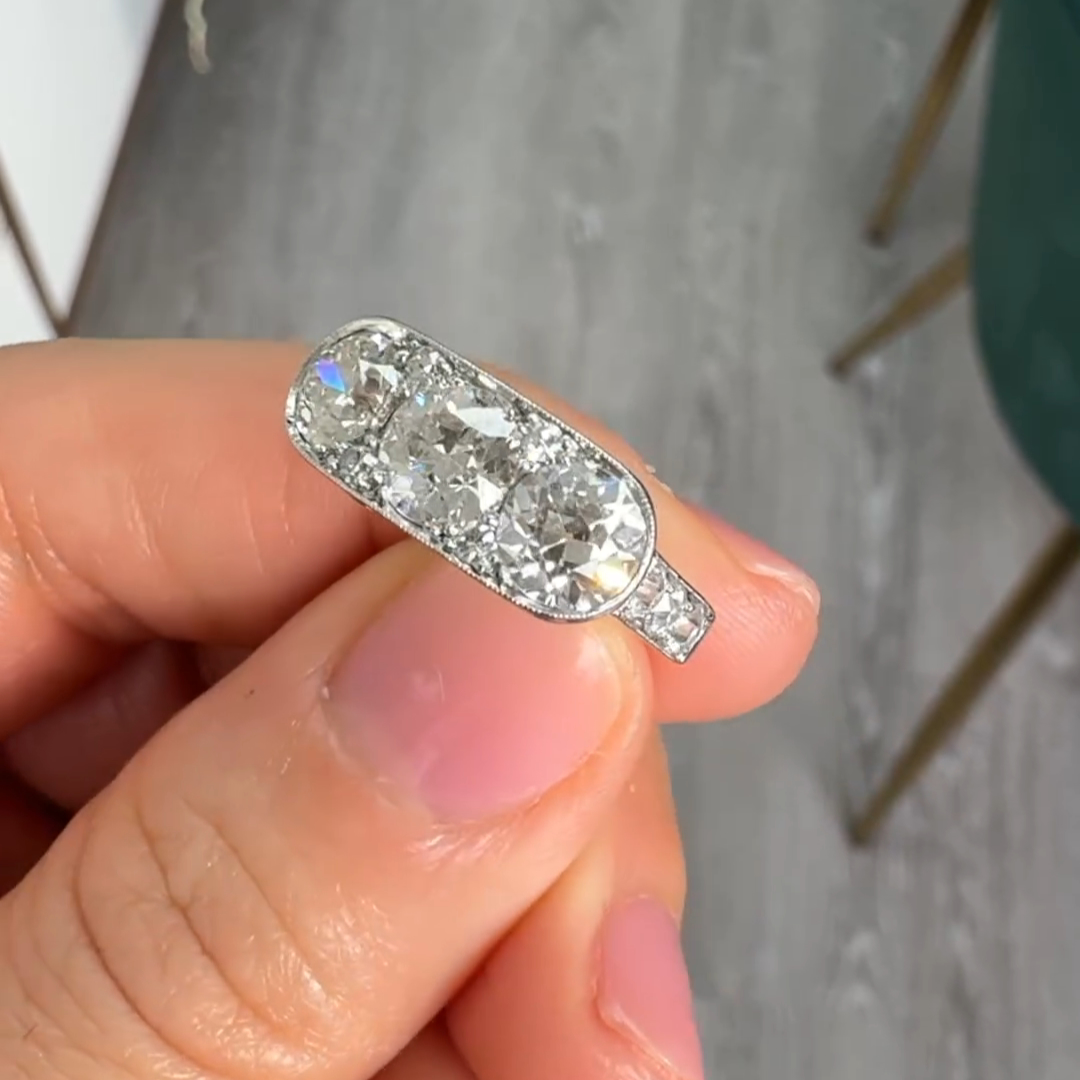 5ct round cut diamond sterling silver handmade ring