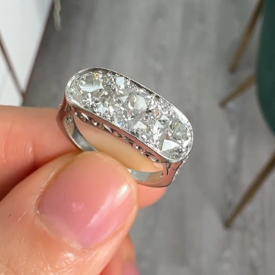 5ct round cut diamond sterling silver handmade ring