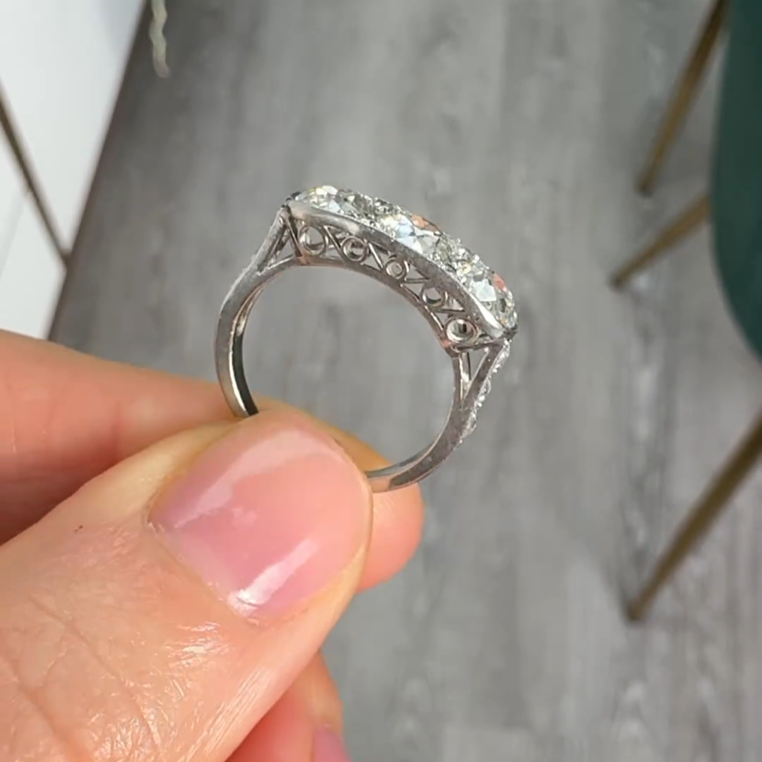 5ct round cut diamond sterling silver handmade ring