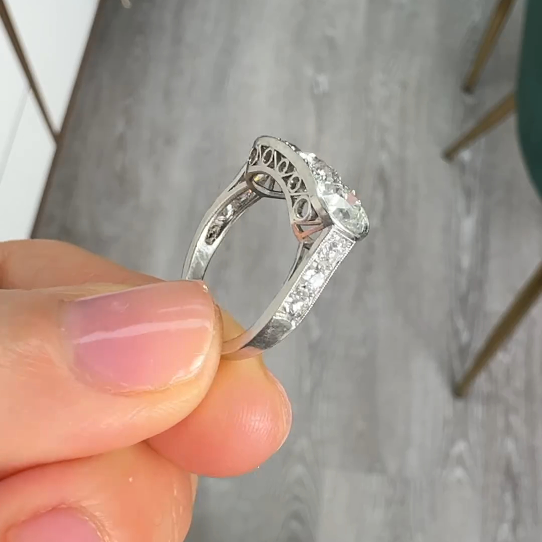 5ct round cut diamond sterling silver handmade ring