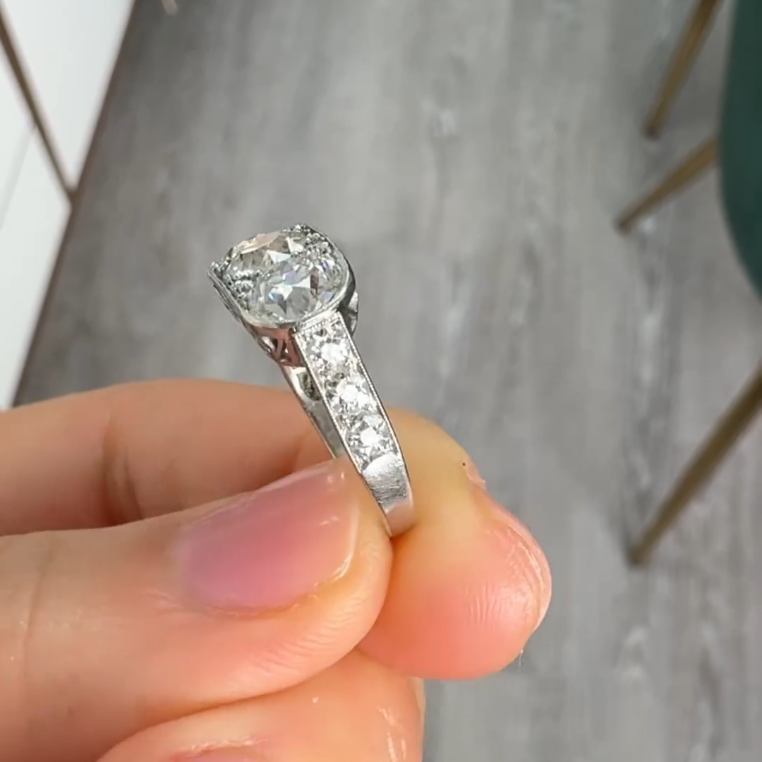 5ct round cut diamond sterling silver handmade ring