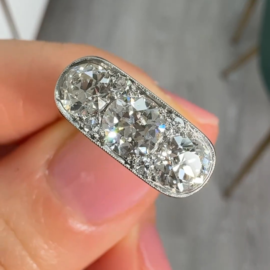 5ct round cut diamond sterling silver handmade ring