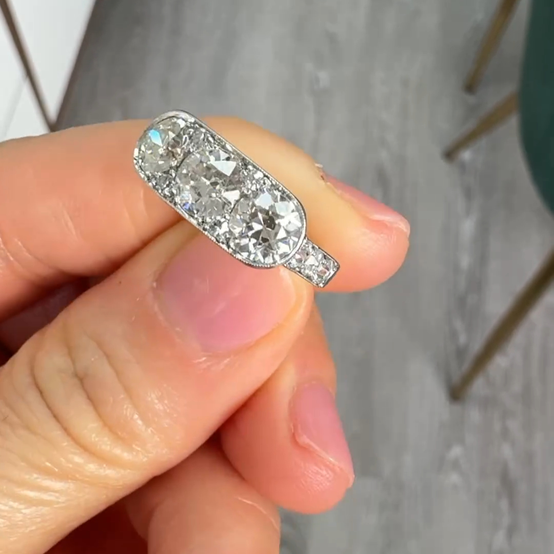 5ct round cut diamond sterling silver handmade ring