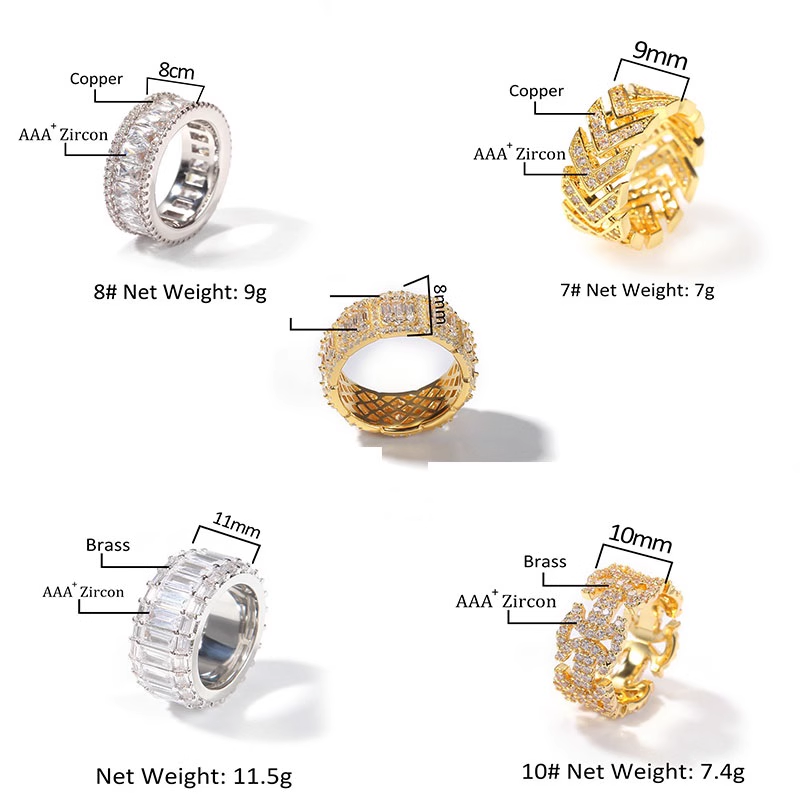 Men's Zircon Cuban Ring Hip Hop Ring