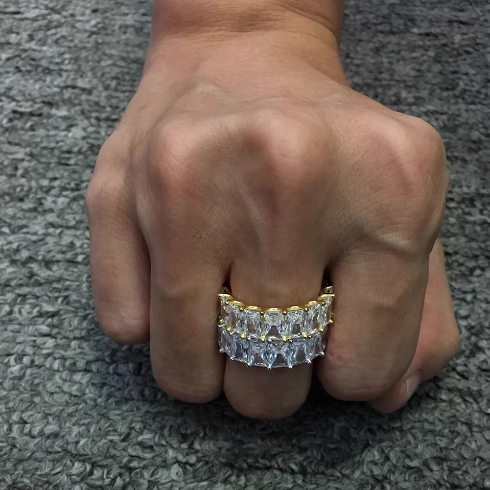 Men's Zircon Cuban Ring Hip Hop Ring