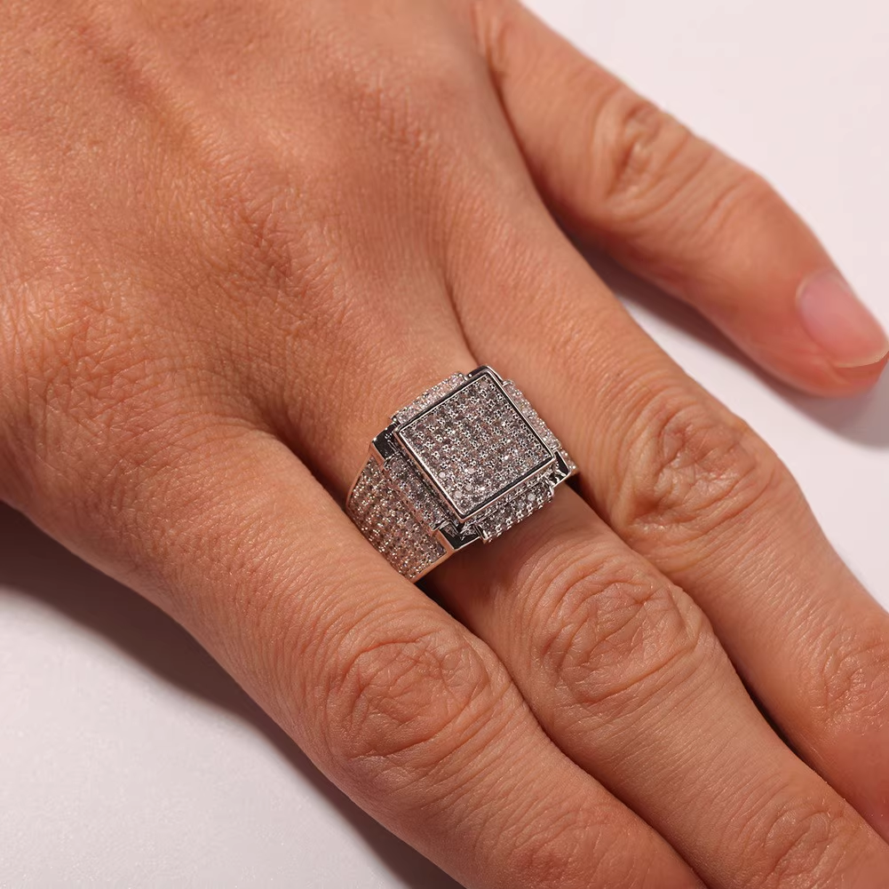 Men's Zircon Cuban Ring Hip Hop Ring