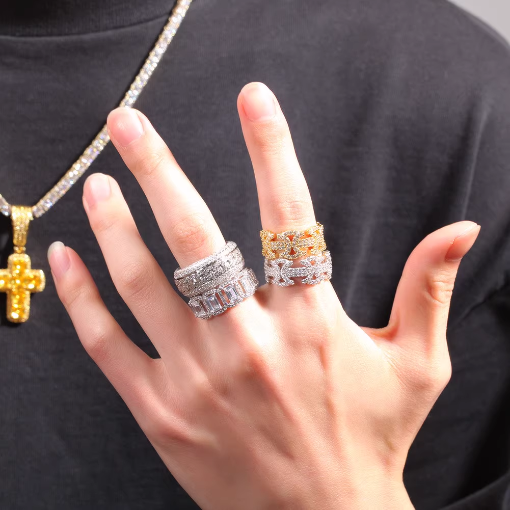 Men's Zircon Cuban Ring Hip Hop Ring