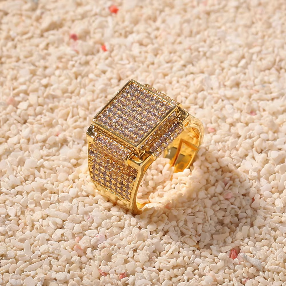 Men's Zircon Cuban Ring Hip Hop Ring