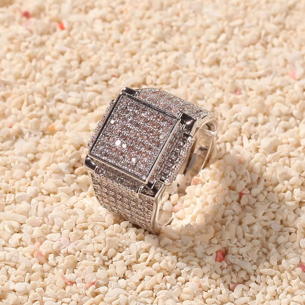 Men's Zircon Cuban Ring Hip Hop Ring
