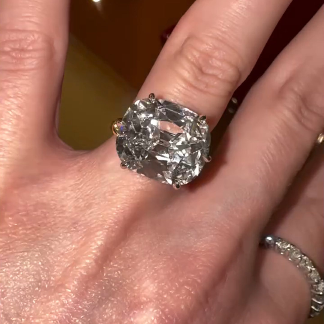 6ct cushion-cut diamond sterling silver plated yellow gold handmade ring