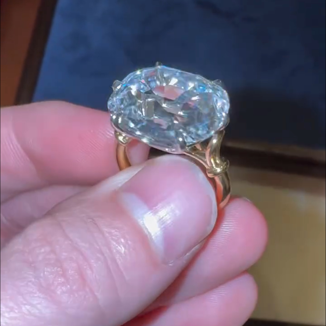 6ct cushion-cut diamond sterling silver plated yellow gold handmade ring